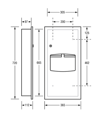  Paper Towel Dispenser and Waste Receptacle