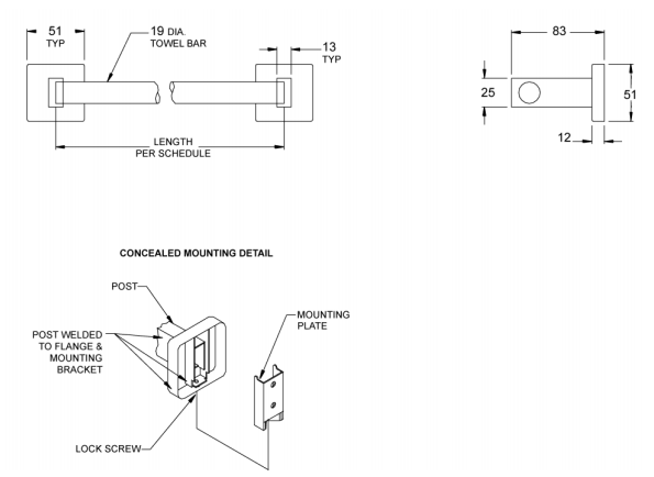 7355 TOWEL BAR ROUND