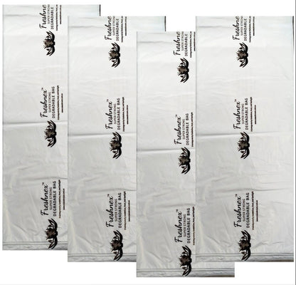 degradable white sanitary bags with 'Freshnex' branding 