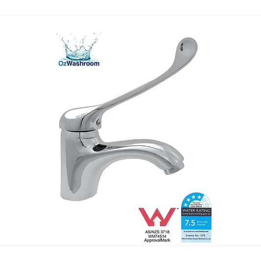 Ozwashroom Disable Long Arm Bathroom Mixer 81H58-CHR-L Watermark Approved by Ozwashroom