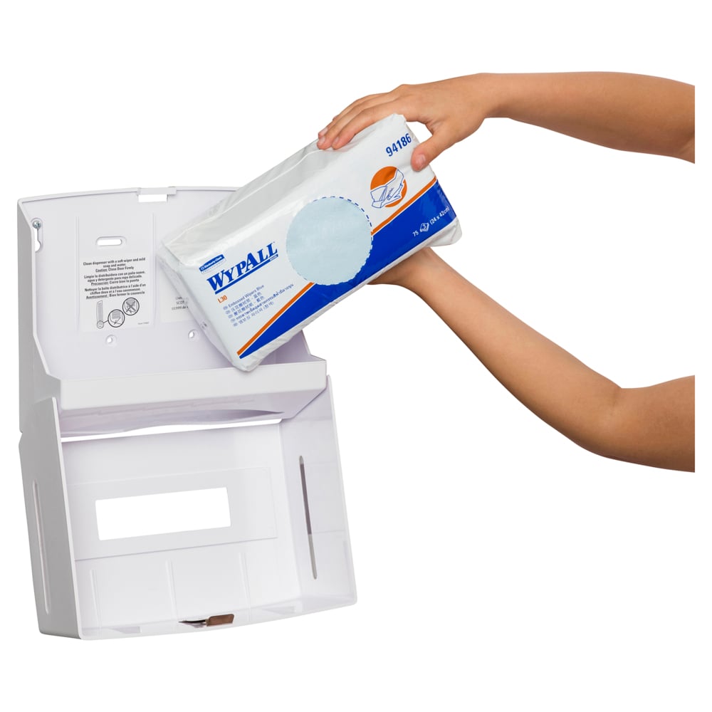 KIMBERLY-CLARK® White Single Sheet Wiper Dispenser