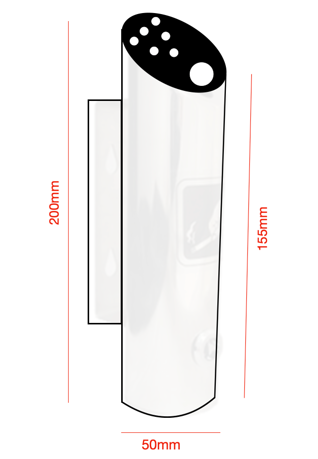 Small Stainless Steel Wall-Mounted Ashtray – Compact Design