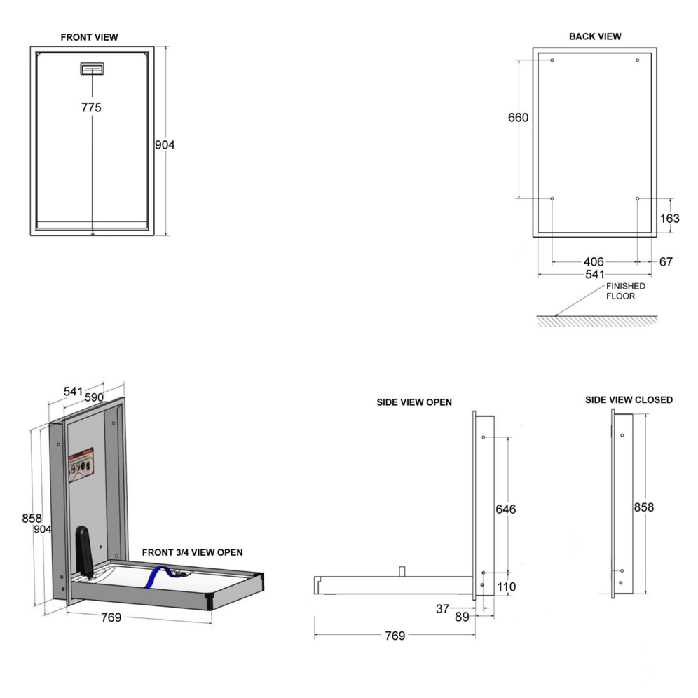 JD Macdonald Recessed Baby Change Station