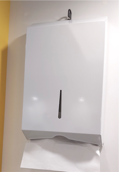 Ultra Slim Paper Towel Dispenser Powder Coated White Metal