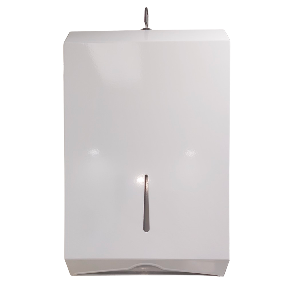 Ultra Slim Paper Towel Dispenser Powder Coated White Metal