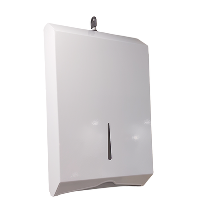 Ultra Slim Paper Towel Dispenser Powder Coated White Metal