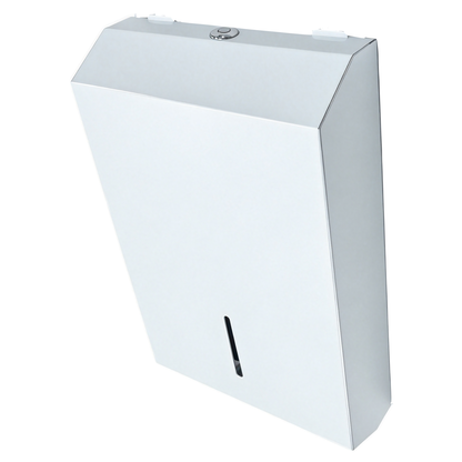 White Metal Compact Towel Dispenser Unit Includes lock