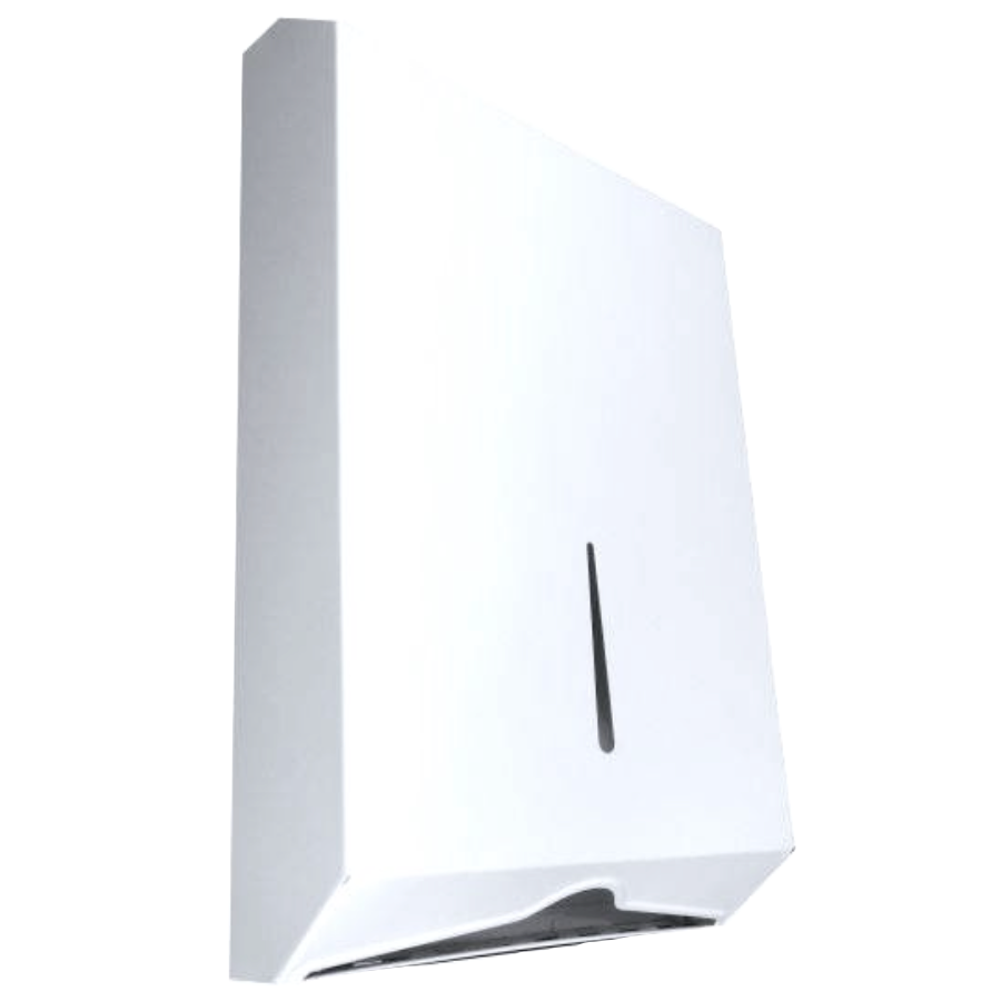 White Metal Compact Towel Dispenser Unit Includes lock