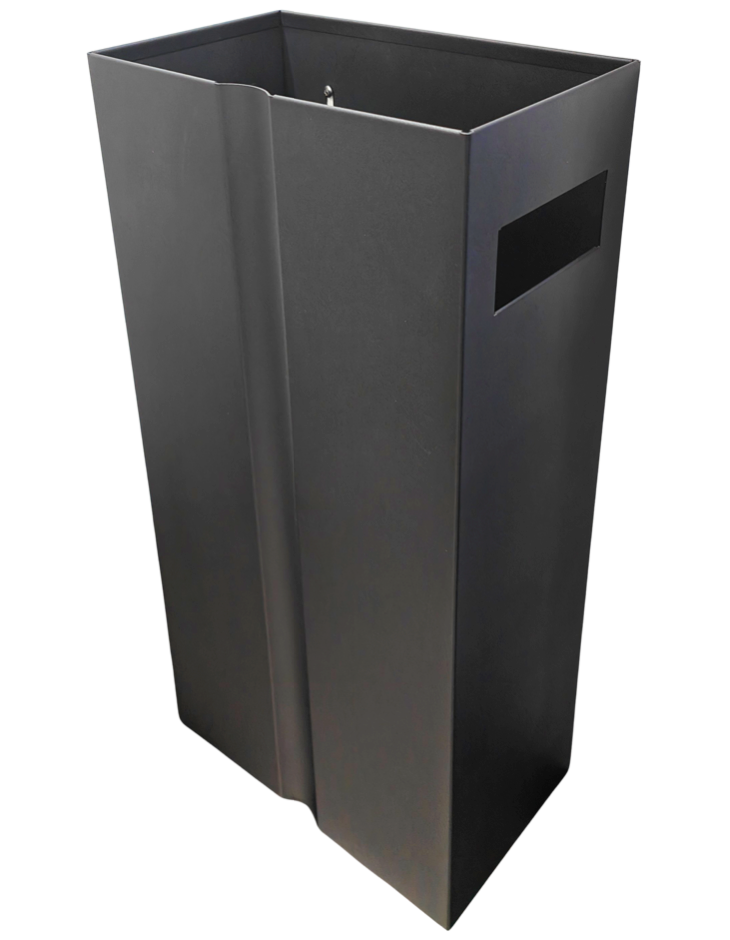 Wall Mount 32L Mat Black Steel Waste Bin Heavy Duty