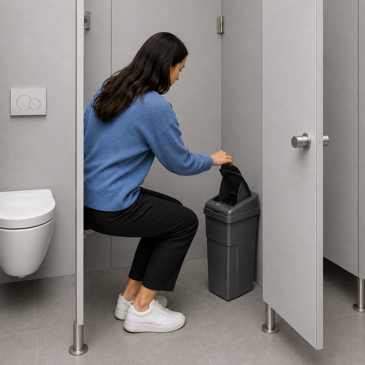 Freshnex Sanitary Bin Lady Disposal Unit 23L Black Durable