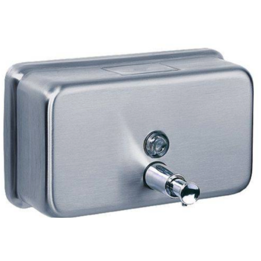 Horizontal Satin S'steel Refillable 1L Soap Dispenser