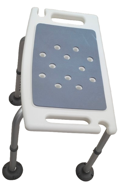Adjustable shower seat with gray seat ozwashroom