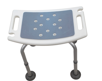 Adjustable shower seat with gray seat ozwashroom