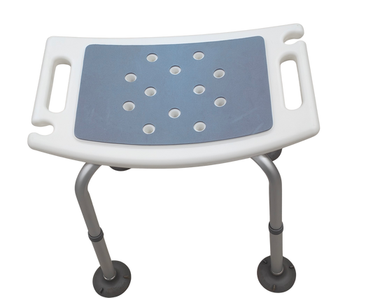 Adjustable shower seat with gray seat ozwashroom