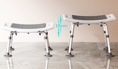 Adjustable shower seat with gray seat ozwashroom