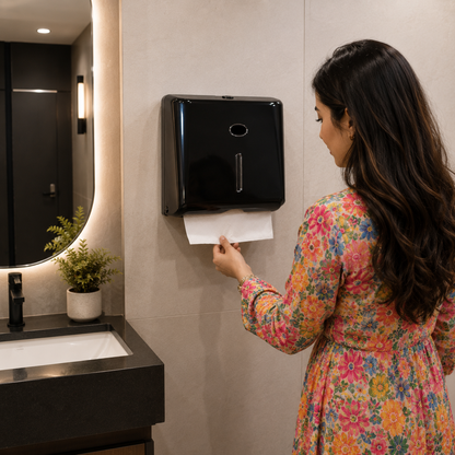 Slim Paper Towel Dispenser Horizontal Black