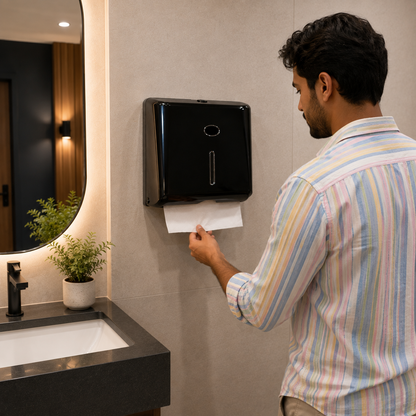 Slim Paper Towel Dispenser Horizontal Black