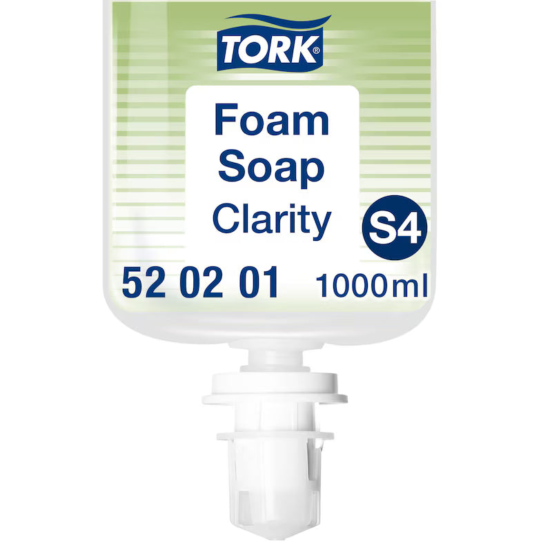 Tork Clarity Foam Soap 520201 refill – 99% natural origin, sustainable foam hand soap for commercial washrooms