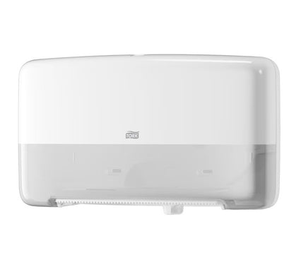 Tork Twin Mini Jumbo Toilet Roll Dispenser_White