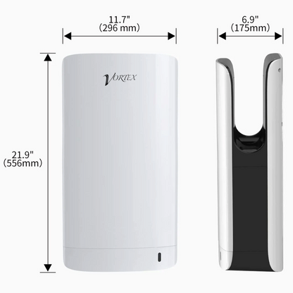 Vortex Jet Hand Dryer, Compact Elegant For Commercial Bathrooms. IP24 rating.