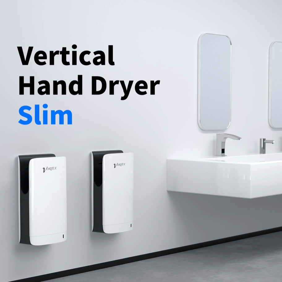 Vortex Jet Hand Dryer, Compact Elegant For Commercial Bathrooms. IP24 rating.