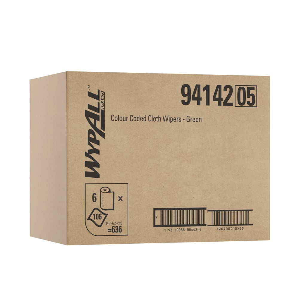 WYPALL Color-Coded Wipers -Green Food Prep & Service Use