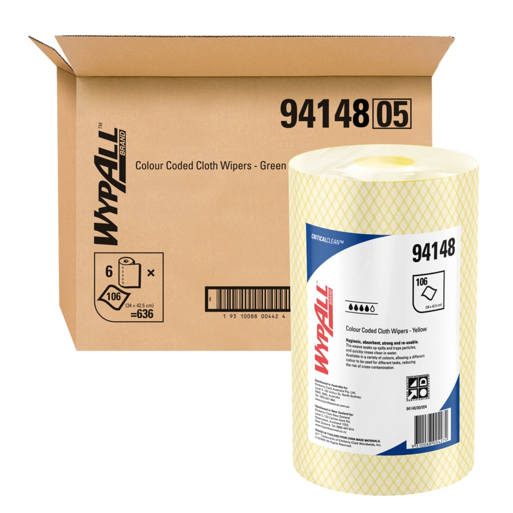 WYPALL® Yellow Color Coded for Janitorial use