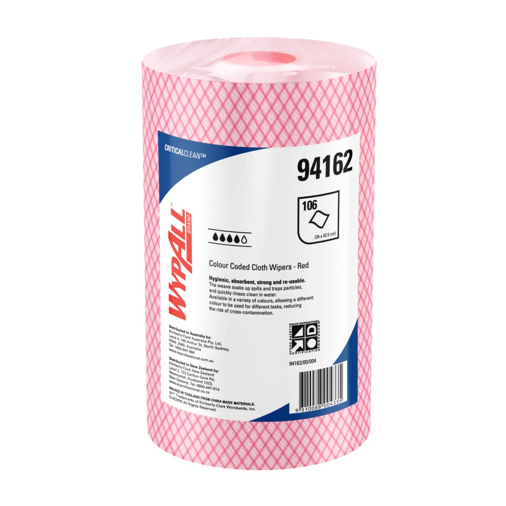 WYPALL Color Coded Wipers Red Cleaning-for washroom