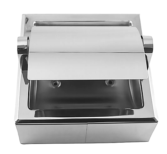 Stainless Steel Recessed Toilet Paper Holder - Wall Mount Bathroom Dispenser