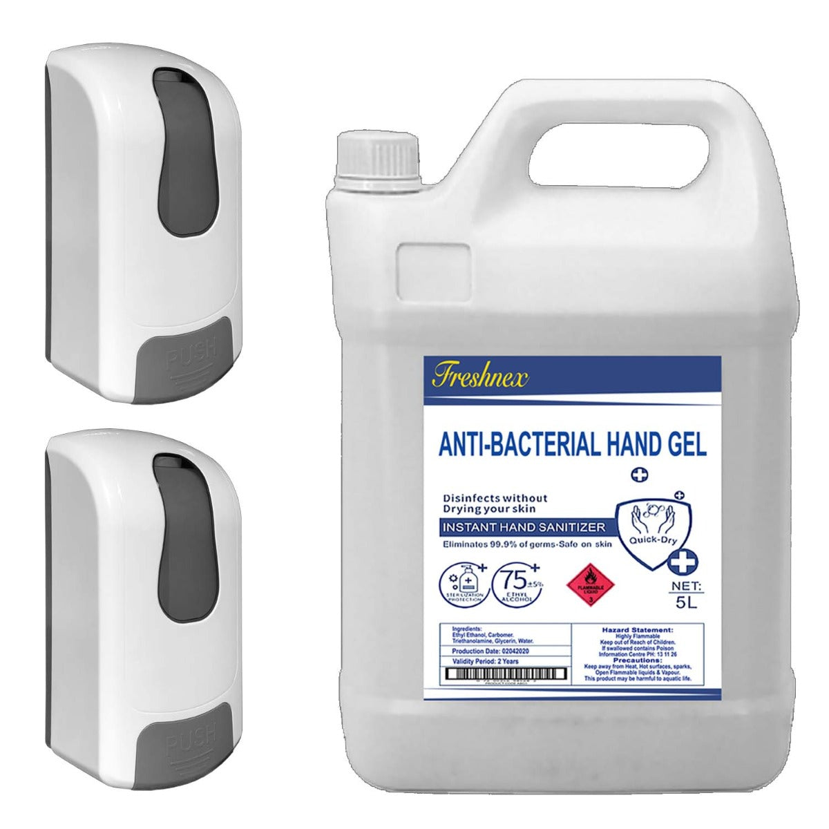 Back to School Pack, 2 Hand Sanitiser Dispenser & Sanitiser Gel 5L ABG122