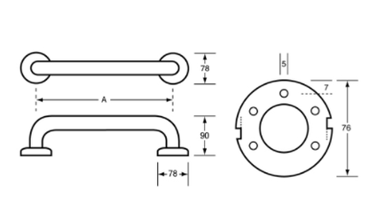 Antimicrobial Straight Grab Rails