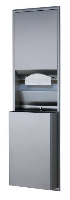 B3944 Bobrick Recess paper towel dispenser & waste receptacle