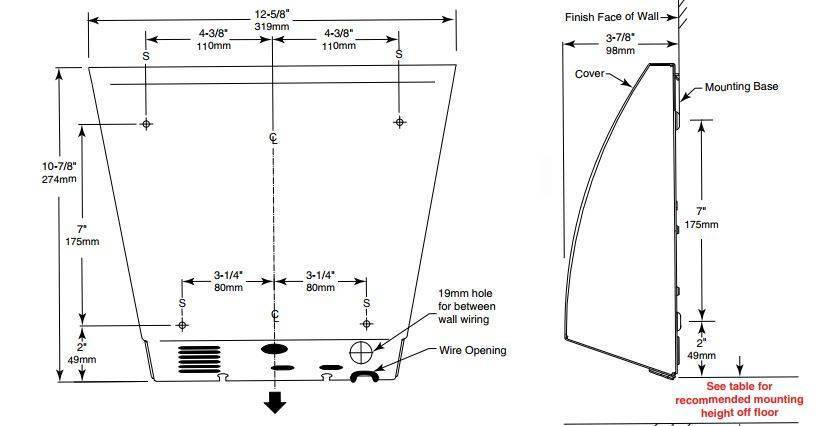 Bobrick Automatic Hand Dryer S'Steel InstaDry™