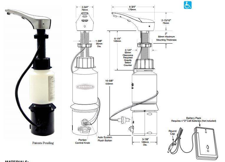 Bobrick SureFlo Automatic Liquid Soap Dispenser 1L