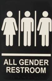 Black All Gender Restroom Sign