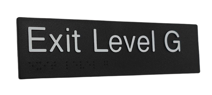 Exit Ground Braille Sign in Black