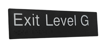 Exit Ground Braille Sign in Black