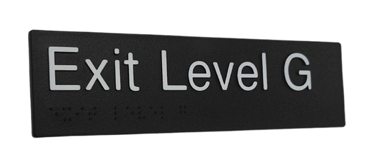 Exit Ground Braille Sign in Black