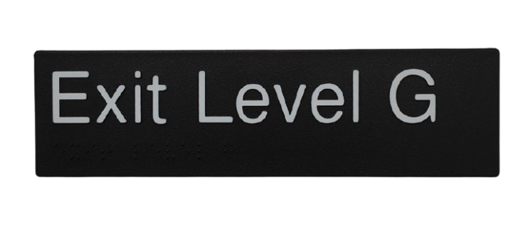 Exit Ground Braille Sign in Black