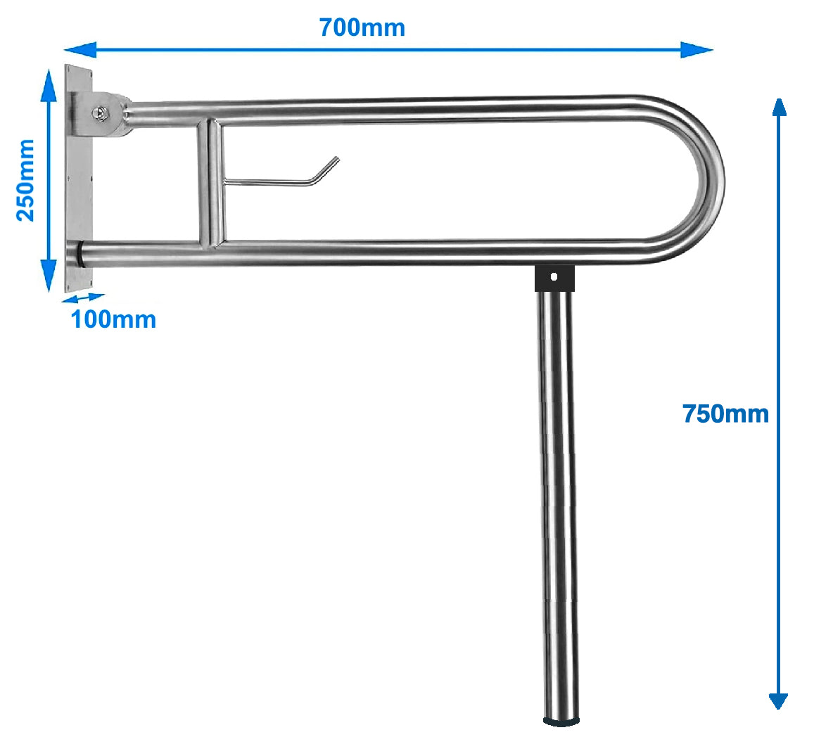 High-Quality & Durable: Black Powder Coated Drop Down Grab Rails