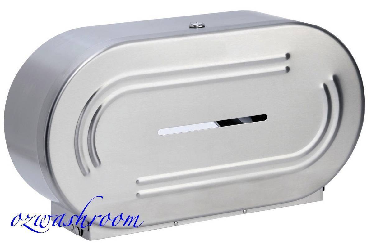 JD995-304 S'Steel Twin Jumbo Toilet Roll Dispenser