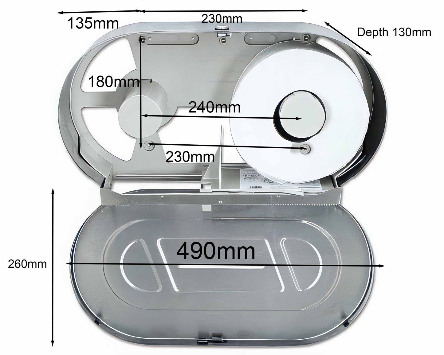 S'Steel Twin Jumbo Toilet Roll Dispenser