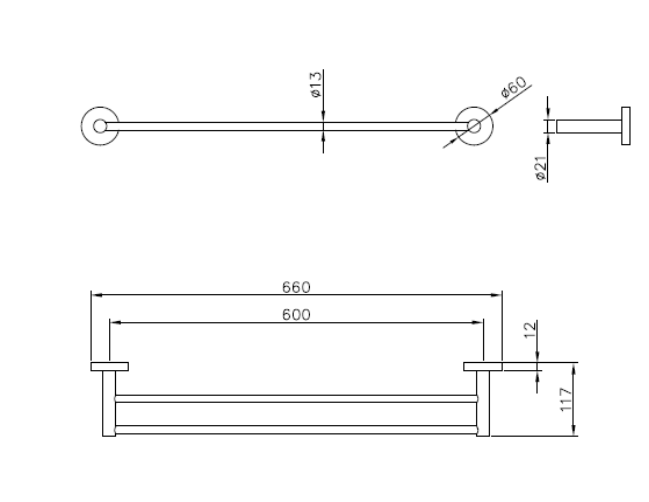 DOUBLE TOWEL BAR