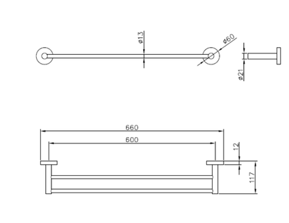 DOUBLE TOWEL BAR