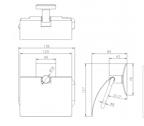 TOILET ROLL HOLDER WITH LID