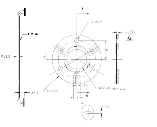 Grab Rail JD Macdonald Shower or Toilet "T" Horizontal & Vertical GRTOS29