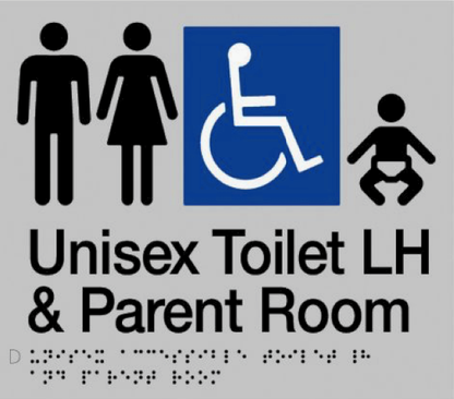 Unisex Silver Disable Parent, Room & Toilet LH