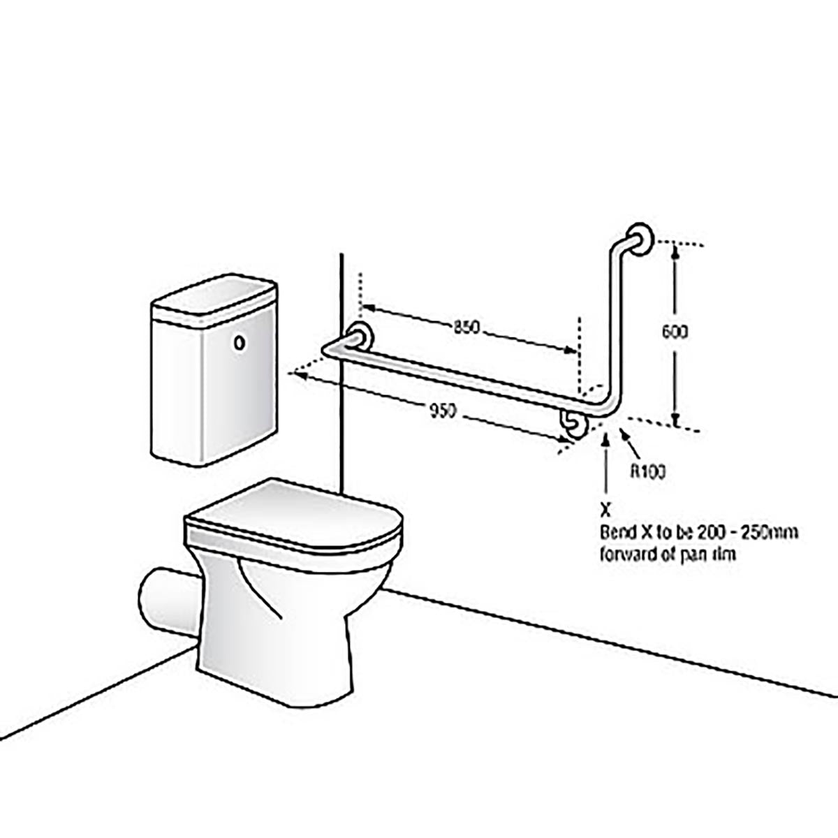 ML103XK-LH Designer Black 90Â° Flush Mount Side Wall LH