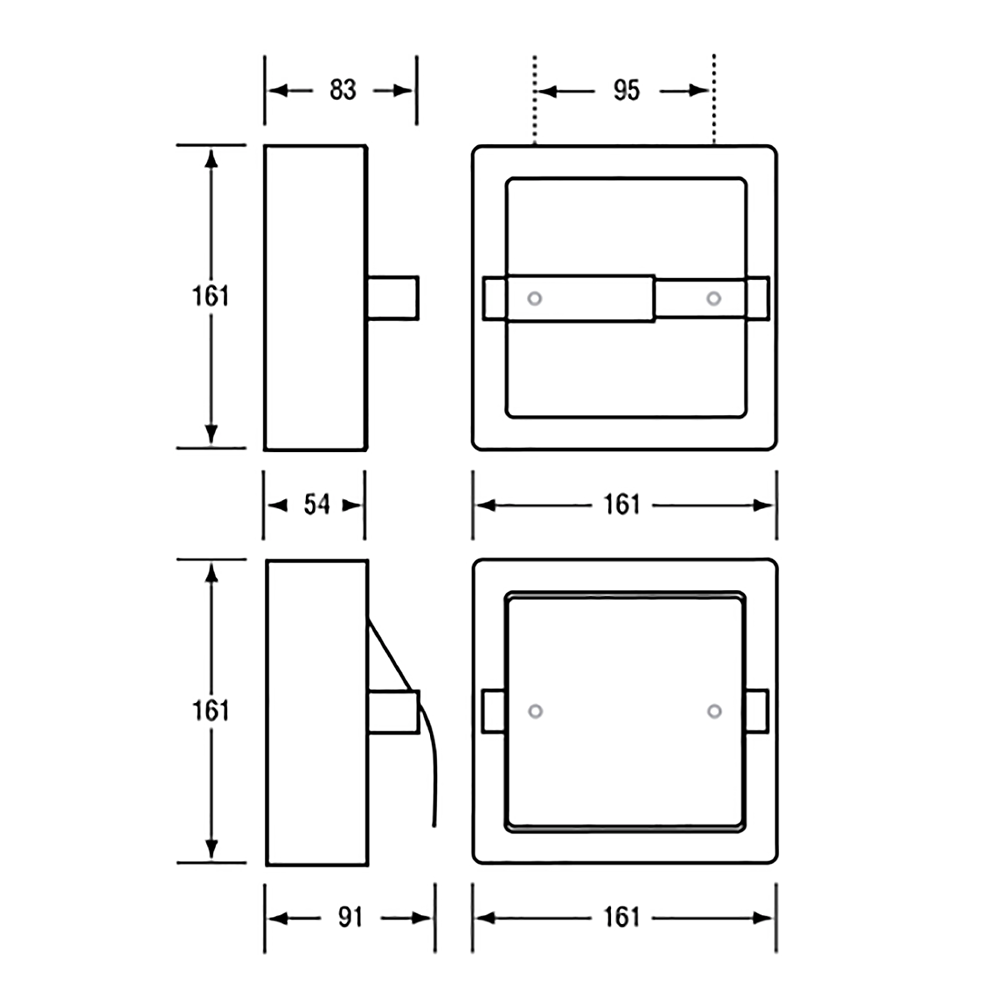 ML260S Metlam Recessed Toilet Roll Holder