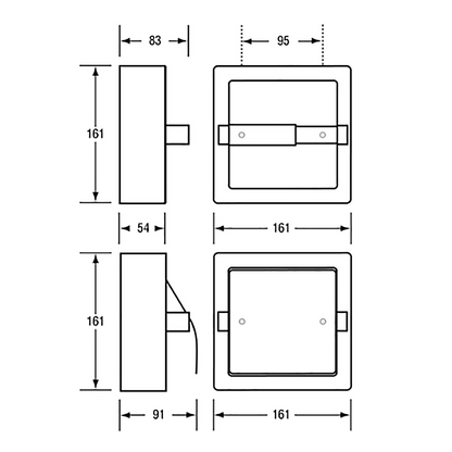 ML260S Metlam Recessed Toilet Roll Holder